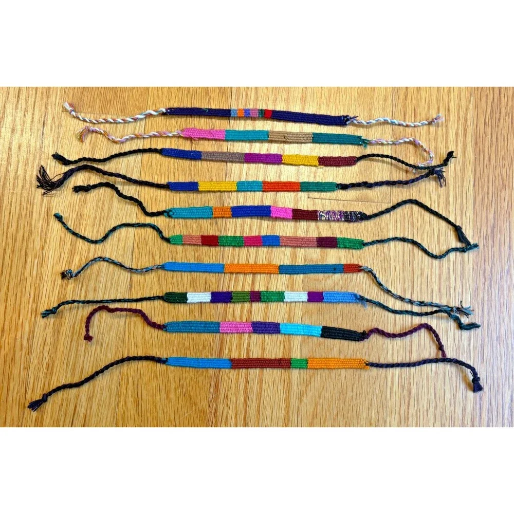 Friendship Bracelet Guatemala Mayan Woven Unisex Artisan Handmade Ties Lot of 10